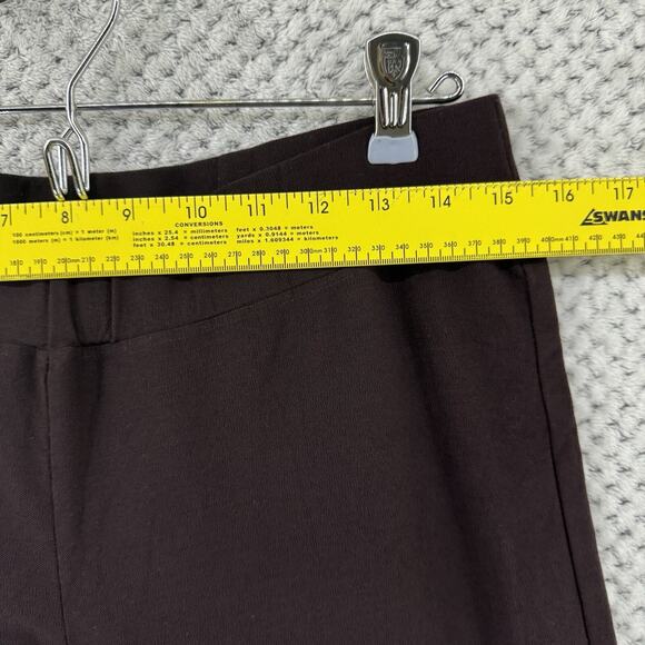 Eileen Fisher Pants Womens M Brown Stretch Pull On Lightweight Casual Mid Rise - Picture 11 of 12